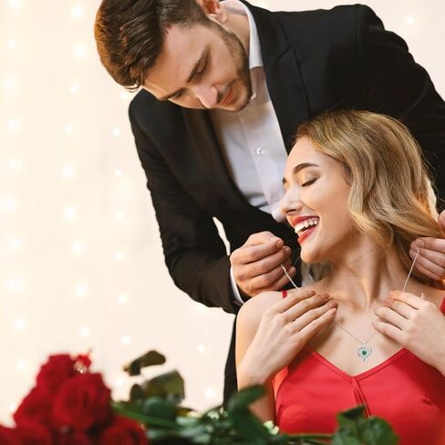 Preserved Red Real Rose with I Love You Necklace, Eternal Flowers Rose Gifts for Mom Grandma Wife Girlfriend on Mothers Day gift Valentines Anniversary Birthday for Women in Saudi Arabia