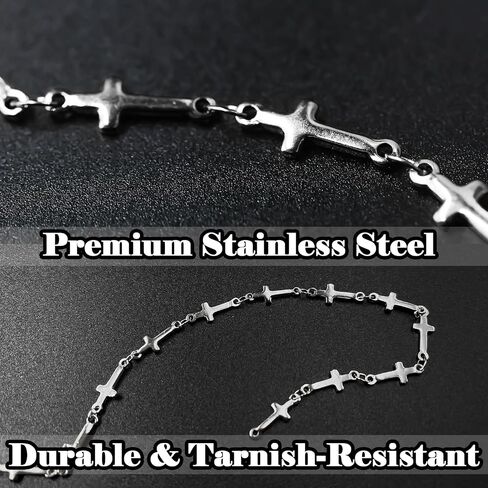 Cross Chain Jewelry Making - 9.8ft 3m Silver Stainless Steel Link Chain Supplies Bulk DIY Necklace Bracelet Hat Chains Decoration in Kuwait