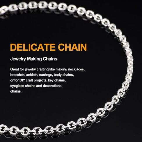 KYUNHOO 16.4 FT/5M Silver Chain for Jewelry Making Four Leaf Clover Decoration Cable Chains Link on Bulk with Jewelry Clasps for Women DIY Crafts in Saudi Arabia