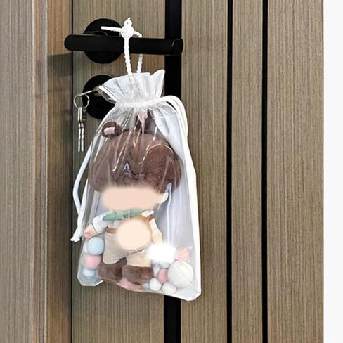 Protective Case for LABUBU Keychain, Portable Storage Hanging Display Bag for LABUBU, White/Black/Red (White-Big) in Kuwait
