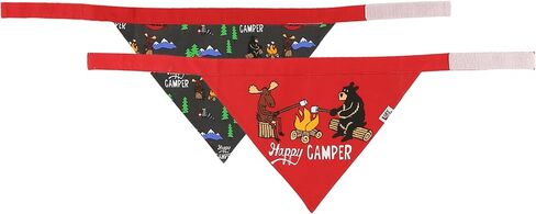 Lazy One Dog Bandana, Reversible Cotton Bandanas for All Dog Sizes (Happy Camper, Large) in Saudi Arabia