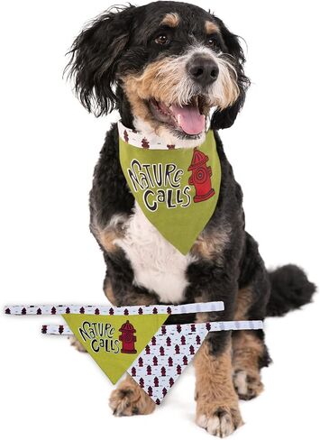 Lazy One Dog Bandana, Reversible Cotton Bandanas for All Dog Sizes (Happy Camper, Large) in Saudi Arabia