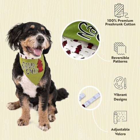 Lazy One Dog Bandana, Reversible Cotton Bandanas for All Dog Sizes (Happy Camper, Large) in Saudi Arabia