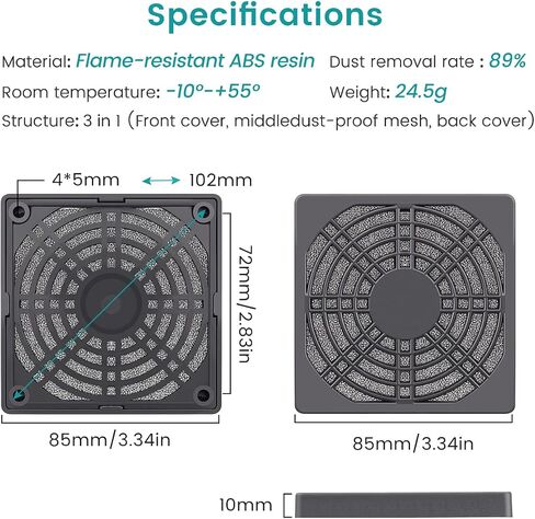 Wathai 4 Pack 90mm Fan Filters for PC Case Fan Dust Filter Cover Computer Mess in Saudi Arabia