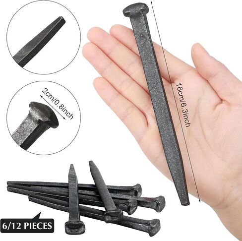 Sosation 12 Pcs Crucifix Iron Nails Passion of Jesus Christ Crucifixion Nails Metal Steel Replica Crucifixion Nails Roman Crucifixion Flat Head Nails for Church Christian Home (6 Inch) in Saudi Arabia