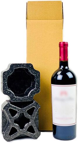 USA Universal Single Bottle Wine Sipping مربع - 1 حزمة - شاحن واقعي الكل في واحد مع رغوة PE عالية التدوير - عبوة نبيذ صديقة للبيئة وقابلة لإعادة التدوير in Kuwait