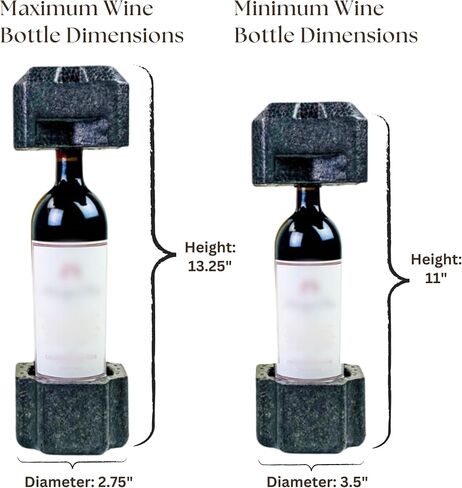 USA Universal Single Bottle Wine Sipping مربع - 1 حزمة - شاحن واقعي الكل في واحد مع رغوة PE عالية التدوير - عبوة نبيذ صديقة للبيئة وقابلة لإعادة التدوير in Kuwait