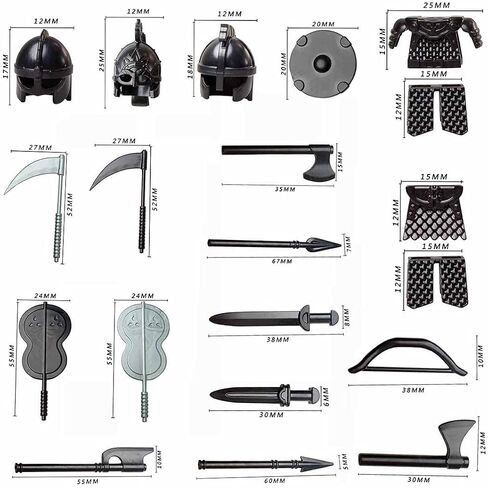 79pcs Medieval Military Weapons Armour Helmet Block Figures Weapon Set, Rome Greek Egypt Style Building Block Toy Accessory Collection Kit in Saudi Arabia