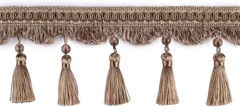 Fringe Trim Tassel,Crystal Beaded Pendant Tassel, DIY Sewing Fabric Webbing Pearl Tassels Lace (Color : Pink, Size : 2m)(Aquamarine,2m) in Saudi Arabia