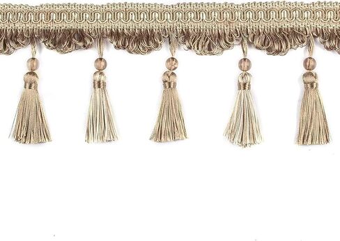 Fringe Trim Tassel,Crystal Beaded Pendant Tassel, DIY Sewing Fabric Webbing Pearl Tassels Lace (Color : Pink, Size : 2m)(Aquamarine,2m) in Saudi Arabia
