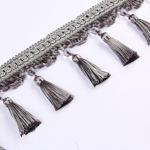 Fringe Trim Tassel,Crystal Beaded Pendant Tassel, for Cover Edge Lampshades Decorative Fabric Ribbon Trimming Sewing Accessories(108,6 Meters) in Saudi Arabia