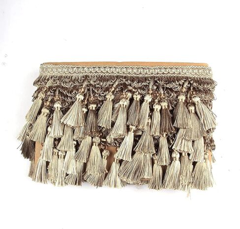Fringe Trim Tassel,Crystal Beaded Pendant Tassel, for Cover Edge Lampshades Decorative Fabric Ribbon Trimming Sewing Accessories(108,6 Meters) in Saudi Arabia