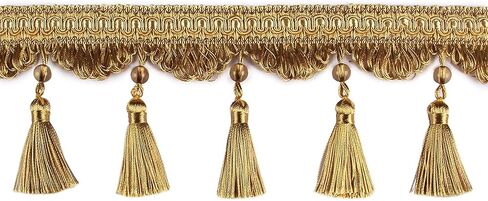 Fringe Trim Tassel,Crystal Beaded Pendant Tassel, for Cover Edge Lampshades Decorative Fabric Ribbon Trimming Sewing Accessories(108,6 Meters) in Saudi Arabia