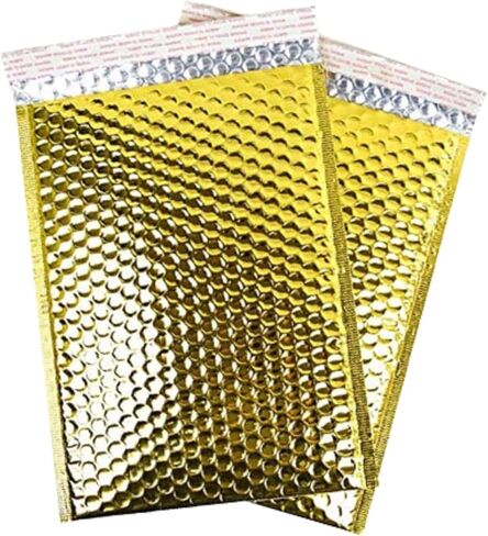 Secure Seal #5 10.5x16 Inch Gold Glamour Metallic Bubble Mailers Pack of 25 Shiny Padded Envelopes in Saudi Arabia