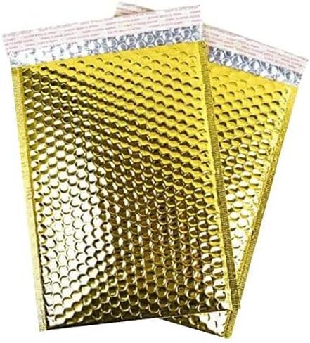 Secure Seal #5 10.5x16 Inch Gold Glamour Metallic Bubble Mailers Pack of 25 Shiny Padded Envelopes in Saudi Arabia