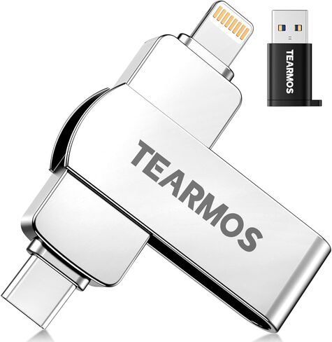 Flash Drives 128GB Intended for iPhone, Memory Stick Storage for Photos and Videos, iOS External Memory Storage Flash Drive Compatible with iPhone iPad Android and Computers (Dark Gray) in Saudi Arabia