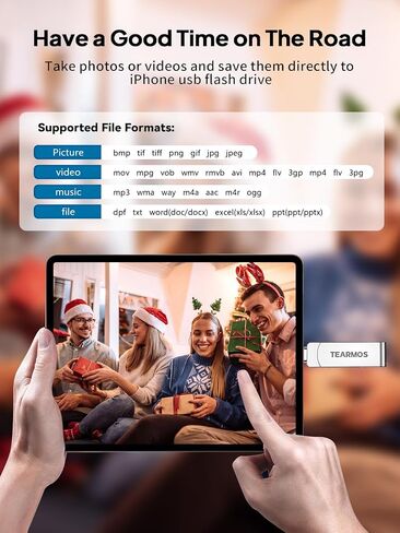 Flash Drives 128GB Intended for iPhone, Memory Stick Storage for Photos and Videos, iOS External Memory Storage Flash Drive Compatible with iPhone iPad Android and Computers (Dark Gray) in Saudi Arabia