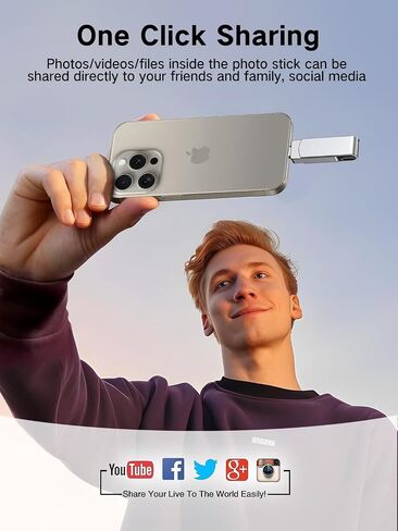 Flash Drives 128GB Intended for iPhone, Memory Stick Storage for Photos and Videos, iOS External Memory Storage Flash Drive Compatible with iPhone iPad Android and Computers (Dark Gray) in Saudi Arabia