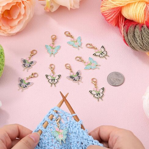 14pcs Cat Strawberry Rabbit Mushroom Schitch Markers Alloy Monicel Crochet Crochet Markers مع سحر قفل جراد البحر لخياطة حياكة نسج الملحقات DIY Craft in Saudi Arabia