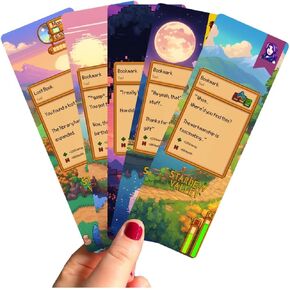 Stardew Waterproof Valley,Book Accessories for Book Lovers (Set of 5, 6'' X 2''),Art Bookmarks for Women, Video Games Merch, Bookish Gifts for Reading Women,