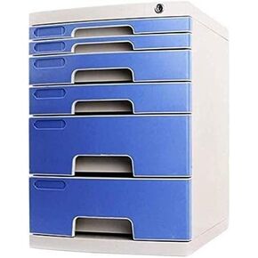 Office Office Desktop File File Box Drawer Murer Multi-Layer Multi Layer Vace Space File Cabinlet تعتمد بيئة Office Pp Pp البلاستيكية (اللون: الأزرق ، الحجم: 6 طبقات) (زرقاء 6)
