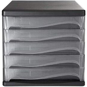 خزائن الملفات 5 أدراج الابتكار تصميم ساحر أبيض أسود Blue Office Organizer حامل ملف سطح المكتب الأثاث المنزلي (ب) (ج)