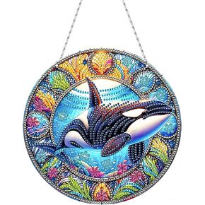 DIY Hanging Diamond Pendant Special Shaped Crystal Diamond Art Painting Ornament Single Sided for Window Home Garden Wall Door Decor-Cardinal