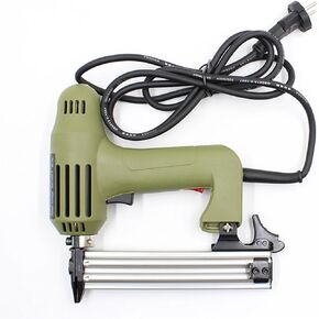 220 Electric Stapler Straight Nail Gun Framing Tacker Power Tools Staple Gun for Woodworker Furniture 5/10/15/20/25/30mm Nails for DIY Projects, Upholster and Woodworking(Greem)