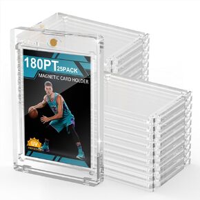 180PT 15 Pack Magnetic Card Holder for Trading Cards, One Card Touch Holder, U-V Protector Baseball Card Hard Plastic Cover for Football Basketball Sports Game in Kuwait