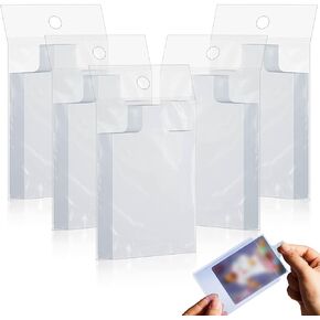 500 Counts Tabbed Sleeves Card Holders with Pull Tab Sleeves for Grading Submission, Sports Card