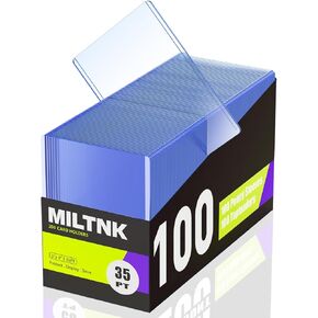 180 Pack Card Sleeves Toploaders, Hard Plastic Top Loaders, Baseball Sports Trading PKM Card Holder Protectors (90 Toploaders + 90 Sleeves)