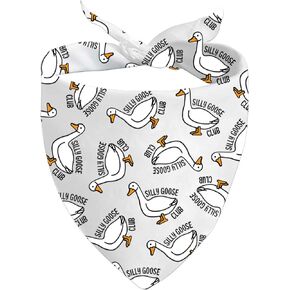 JXGZSO 1 Piece Silly Goose Triangle Dog Bandana Goose Lovers Tie On Scarf Meme Goose Duck Merchandise (Silly Goose Dog)