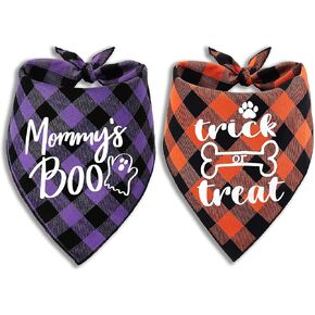 Halloween Dog Bandana, 2 Pack Holiday Cat Buffalo Halloween bib for Small Medium Large Dogs Pets Puppies (Large) in Kuwait