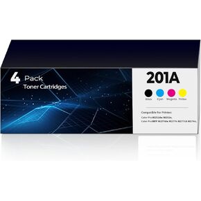 201A 201X Toner Cartridges Replacement Pro MFP M277dw M252dw for HP 201A 201X Toner (with Chip) CF400A CF400X CF401A CF402A CF403A Works for M277c6 M277n M277 M252n Printer 4Pack(1BK+1C+1M+1Y)