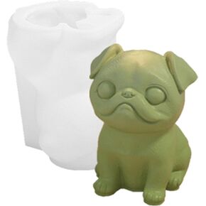 Realistic Pug Shaped Silicone Dog Mold Practical Craft Dog Shape Decorations Mold for Craft Enthusiasts, 3 Puppy