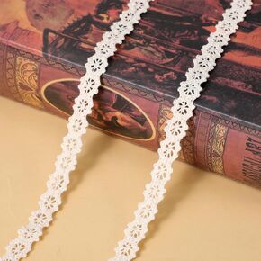 15 Yards Lace Ribbons for Crafts,Vintage Cotton Lace Ribbon,Vintage Beige Sewing Crochet Ribbons Trimming for Scrapbooking Gift Package Wrapping,DIY Craft Ribbon
