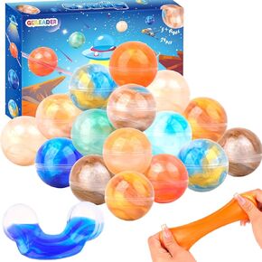 Slime Party Favors, 24 Pack Galaxy Slime Ball - Stretchy, Non-Sticky, Mess-Free, Stress Relief, and Safe - Toys for Girls and Boys - Classroom Reward, Party Supplies, Office Desk Toys.