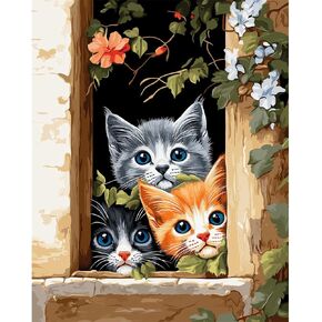Natuyalo Animal Paint by Numbers Kit for Adults - Black Dog in The Rice Field Painting by Number on Canvas Without Frame, DIY Acrylic Art Crafts for Ideal Gift (16x20 Inch)
