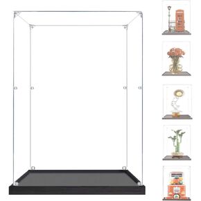 Display Case for Lego 21347 10328 10344 21357 21358 - Acrylic Clear Collectible Display Box for London Telephone Box/Lucky Bamboo/Luxo Jr. Lamp/Vending Machine - 9.8x7.8x13.8 inch