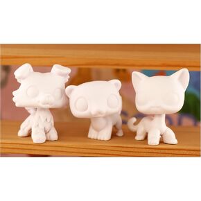 Custom White Base Compitable with LPS Cat Husky Collie Ferret ，3pcs Blank Bases for LPS Custom