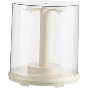DYNWAVE Figure Display Case Rotating All Round Doll Display Stand Transparent Doll Display Box for Keychain Action Dolls Mini Toy (D Pink)