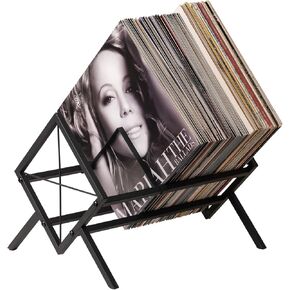 Vinyl Record Storage Holder,80-100 LP Vinyl Holder Rack,Album Storage Rack,Records Display Shelf Organizer For Magazine,Book,Files