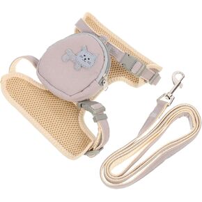 Yardwe Kitten Adjustable and Leash Lightweight Cat Walking Strap Cute Pattern for Cats Outdoor Use Safe Training Gear
