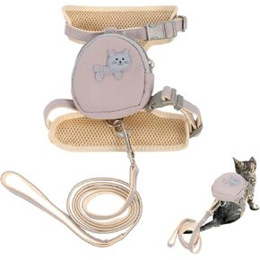 VANZACK Kitten Adjustable and Leash for Outdoor Activities Comfortable Pet Walking Gear Adorable Pattern Easy to Use and Carry for Cats