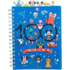 Innovative Designs Disney 100 Anniversary Tab Journal Notebook, Spiral Bound, 144 Lined Pages, 8 x 7 inches, Blue