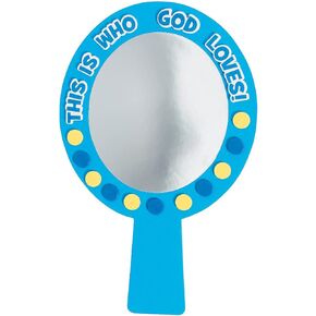Fun Express This is Who God Loves Mirror Craft Kit - Engaging Religious Craft Activity for Kids - Perfect for Home - Projects Educational Fun for Sunday Schools Churches & Family Activities - 1 Piece