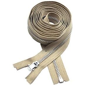 80" Coat Lining Zipper ~ YKK #3 Coat Lining Separating Aluminum ~ Beige (1 Zipper)