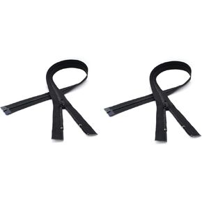 Black #3 Jacket Lightweight Coil Nylon Separating Zippers - Choose Your Length - Color: Black - 2 Zippers Per Pack (Black - 27" Inches)