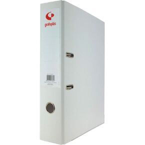 27269570. Pack of 12 Lever Arch Folders, A4, Rings 65 mm, White, Polypropylene Lined, Eyelet in Spine, Grafcolor Series