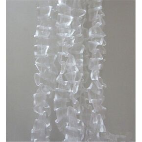 5 Yard Pleated Organza Gathered Mesh Ruffle Chiffon Lace Edge Trim Ribbon 4/5" Width Vintage Edging Trimmings Fabric Embroidered Applique Sewing Craft Wedding Bridal Dress Party Decoration (Pink)